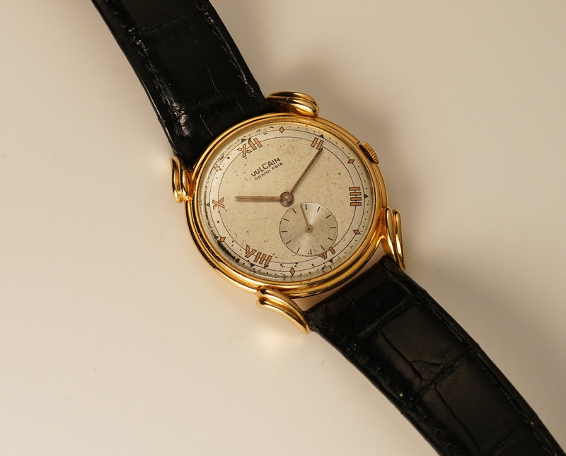 34mm Vintage 18k Rose Gold Mechanical Dress Watch