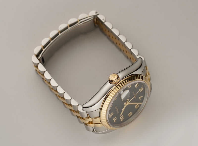 36mm Steel & 18k YG Black Dial Jubilee Bracelet 2005