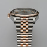 36mm Steel & 18k RG MOP Mother of Pearl Diamond Dial Jubilee