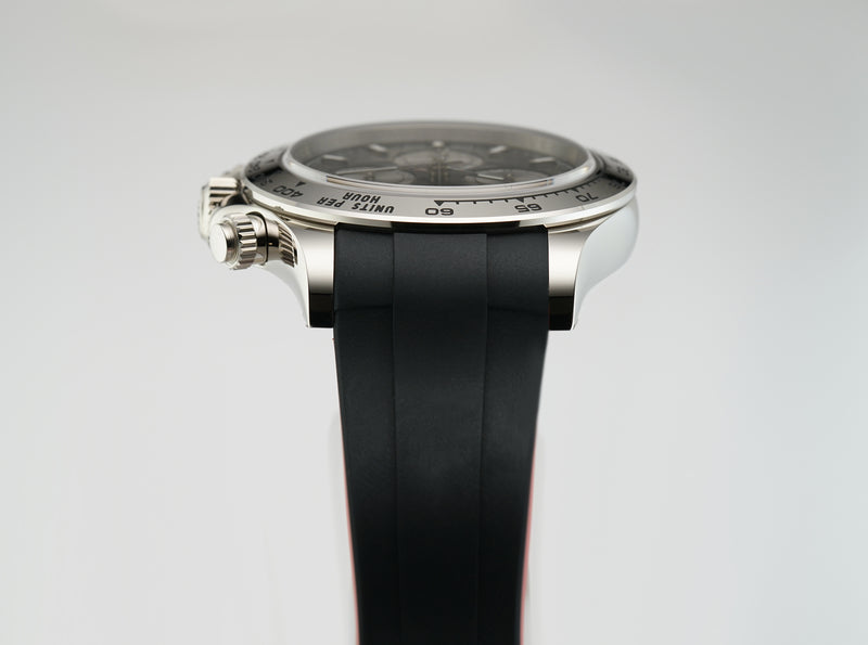 40mm 18k White Gold Black Dial Caliber 4131 With RubberB