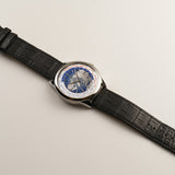 42mm Universal Time True Second Steel Blue Dial 2015