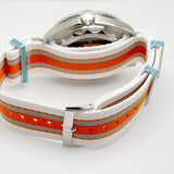 44mm Planet Ocean Stainless Steel Orange Bezel White Dial