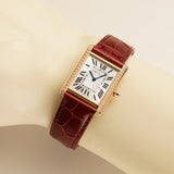 26mm Large Tank Louis 18k Rose Gold Diamond Case