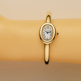 19mm 18k Yellow Gold Bangle Silver Roman Dial Size 16