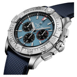 46mm B01 Chronograph Blue Dial Titanium Blue Leather Strap