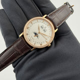 38mm Complete Calendar 18k RG Diamond Bezel