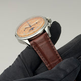 42mm B25 Datora Complete Caldendar Chrono Salmon Dial