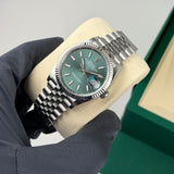 36mm Steel Mint Green Dial Fluted Bezel Jubilee