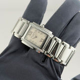 25mm Diamond Bezel Steel White Diamond Dial