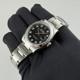 36mm Steel Black Diamond Dial Fluted Bezel Oyster