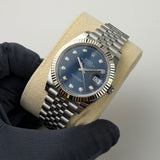 41mm Steel Blue Diamond Dial Fluted Bezel Jubilee