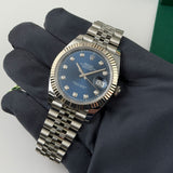 41mm Steel Blue Diamond Dial Fluted Bezel Jubilee
