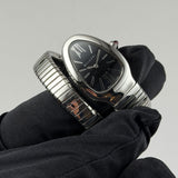 35mm Tubogas Single Spiral Steel Black Dial
