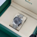 41mm Steel Rhodium Diamond Dial Fluted Bezel Jubilee