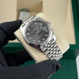 41mm Steel Rhodium Diamond Dial Fluted Bezel Jubilee