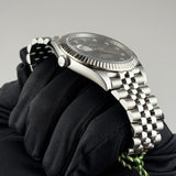 41mm Steel Rhodium Diamond Dial Fluted Bezel Jubilee
