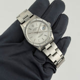 34mm Vintage Date Engine Turned Bezel Silver Dial