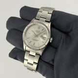 34mm Vintage Date Engine Turned Bezel Silver Dial