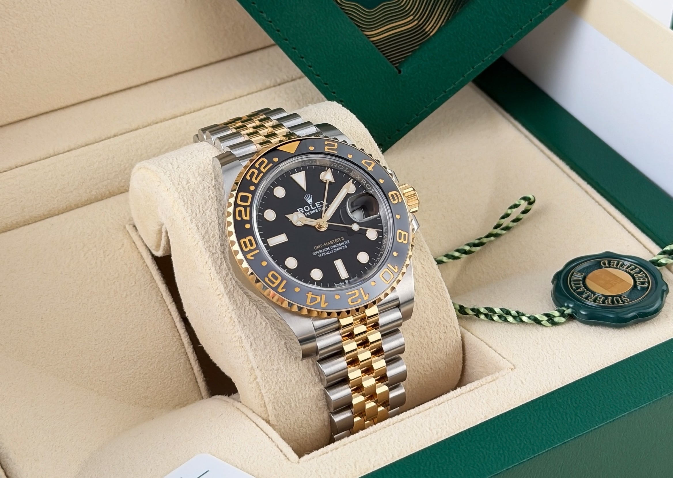 Rolex GMT-Master II 40MM Steel & Yellow Gold Black Dial Jubilee