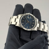 34mm Vintage Date Engine Turned Bezel Blue Dial