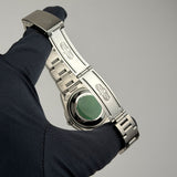 34mm Vintage Date Engine Turned Bezel Blue Dial