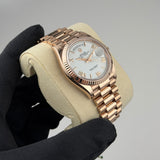 36mm 18k Everose Gold President White Dial