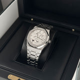 39mm Dual Time Power Reserve Steel Silver Dial 2017