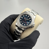 40 Steel Blue Dial Platinum Bezel RubberB