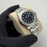 40 Steel Blue Dial Platinum Bezel RubberB