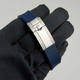 40 Steel Blue Dial Platinum Bezel RubberB