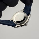 40 Steel Blue Dial Platinum Bezel RubberB
