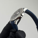 40 Steel Blue Dial Platinum Bezel RubberB