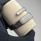 35mm Tubogas Single Spiral Steel Diamonds Black Dial
