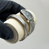 35mm Tubogas Single Spiral Steel Diamonds Black Dial