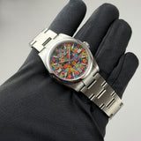 36mm No-Date Steel Multicoloured Motif Dial