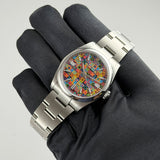 36mm No-Date Steel Multicoloured Motif Dial