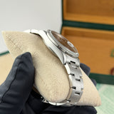 34mm Vintage Date Steel Engine Turned Bezel Blue Dial