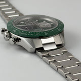 41mm Sport Chronograph Green Ceramic Bezel Lacquered Green Tricolour Dial (Copy)
