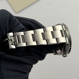 34mm Vintage Date Engine Turned Bezel Blue Dial