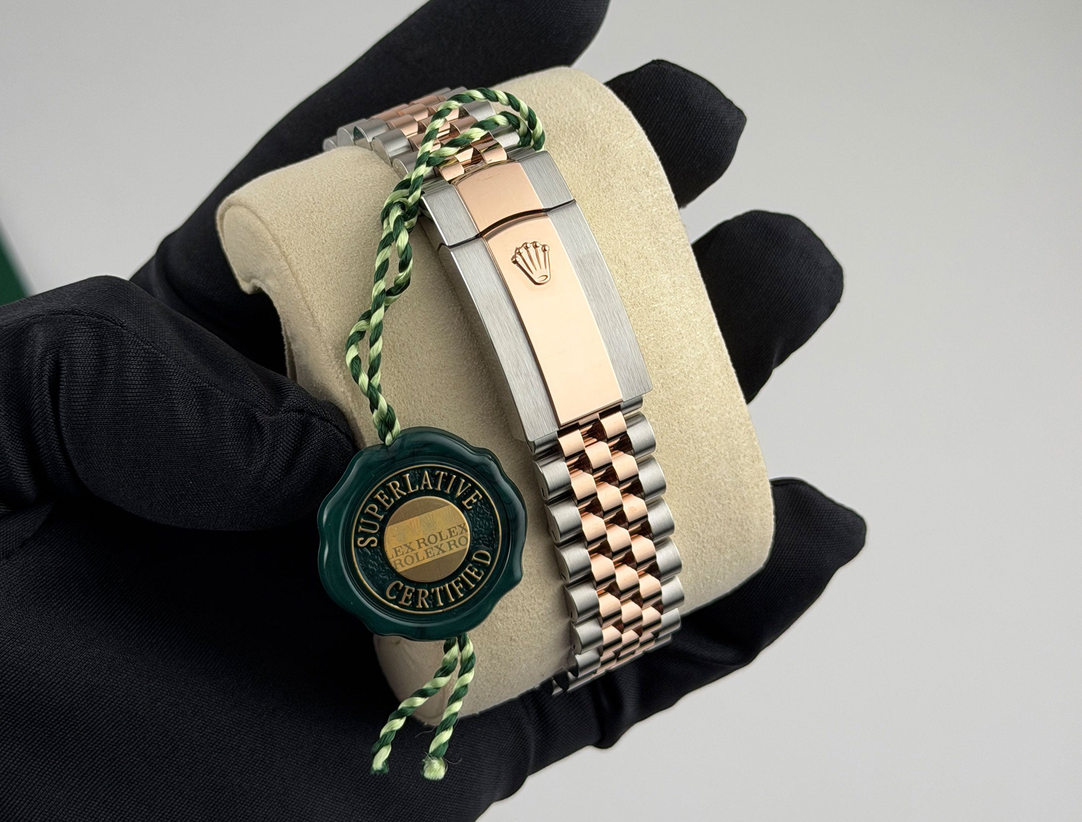 Rolex Datejust 41 Steel & Everose Green Dial Jubilee 126301-022