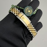 36mm Steel & Yellow Gold Slate Roman Wimbledon Dial Jubilee Bracelet