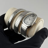 35mm Tubogas Double Spiral Steel Diamonds Silver Dial