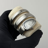 35mm Tubogas Double Spiral Steel Diamonds Silver Dial