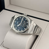 41mm Skyline Skeleton Steel Blue Dial