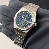 41mm Skyline Skeleton Steel Blue Dial