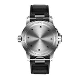 42mm Stainless Steel Black Dial On Black Rubber Strap