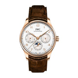 42mm 18k Rose Gold Perpetual Calendar Silver Dial