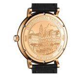 40mm 18k Rose Gold Blue Dial On Black Strap