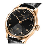 40mm 18k Rose Gold Automatic Black Dial On Black Strap