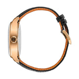 40mm 18k Rose Gold Automatic Black Dial On Black Strap